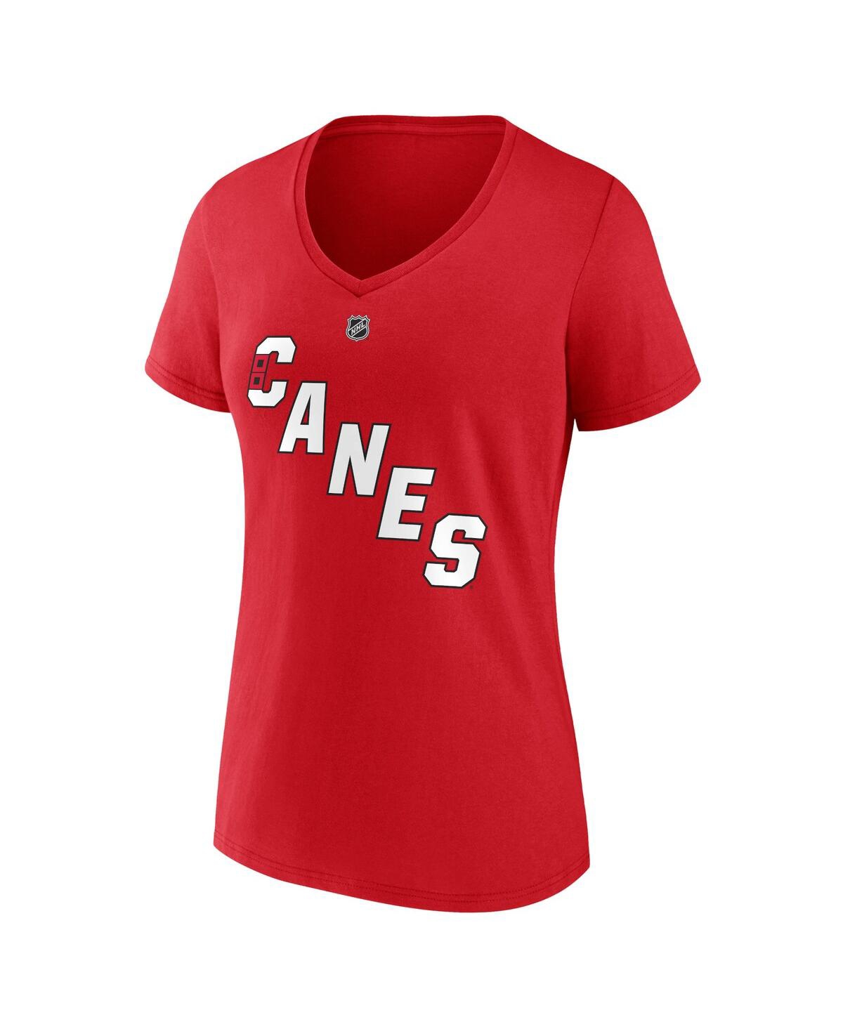 Fanatics Branded Sebastian Aho Red Carolina Hurricanes Special Edition 2.0 Name & Number V-neck T-sh In Red