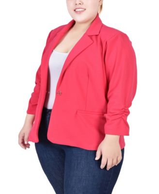 Plus Size Long Sleeve Scuba Crepe Jacket