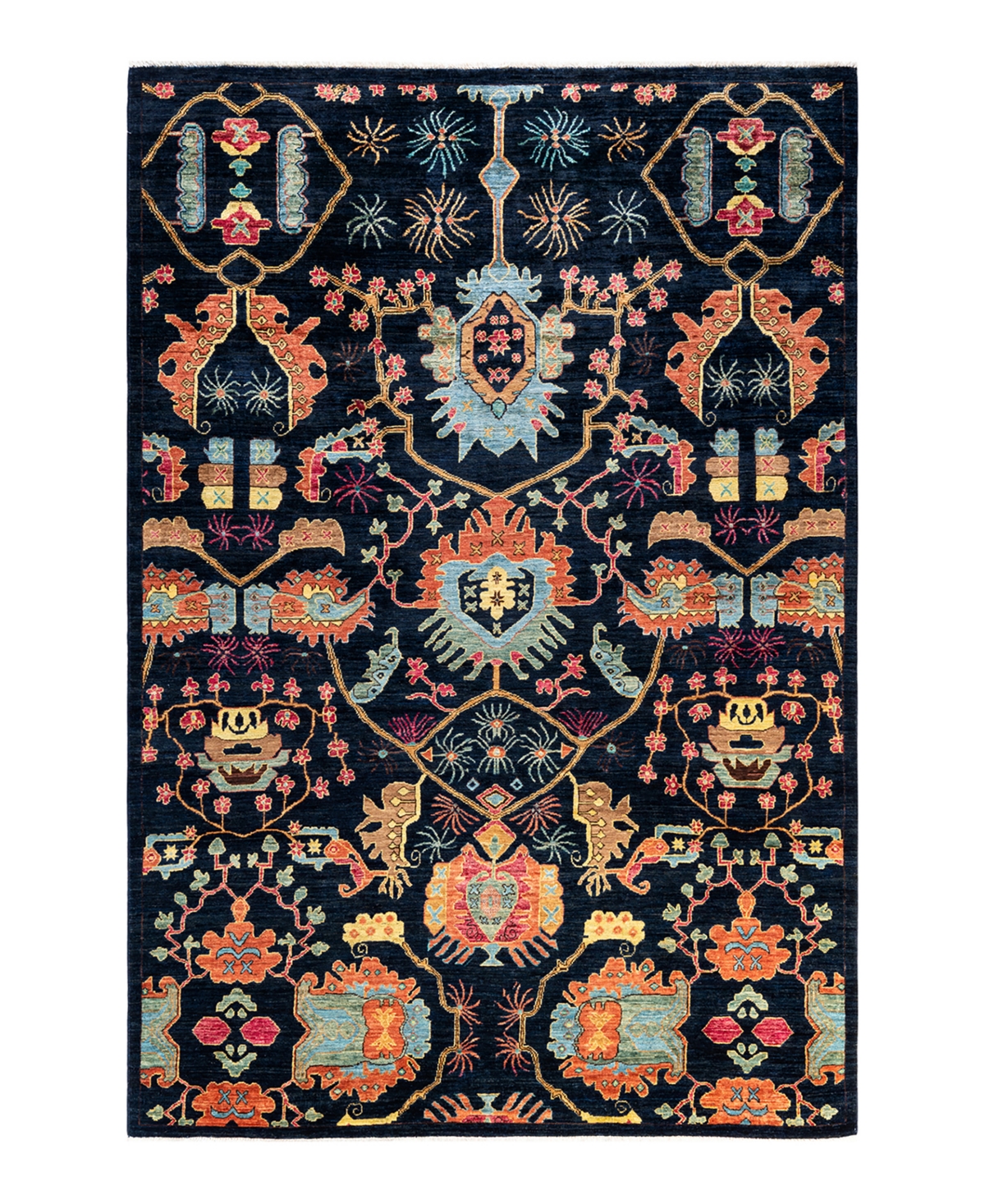 Adorn Hand Woven Rugs Serapi M1973 6'3" X 9'1" Area Rug In Blue