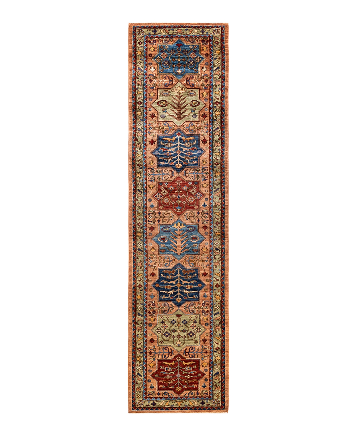 Adorn Hand Woven Rugs Serapi M1973 2'10" X 11'9" Runner Area Rug In Brown