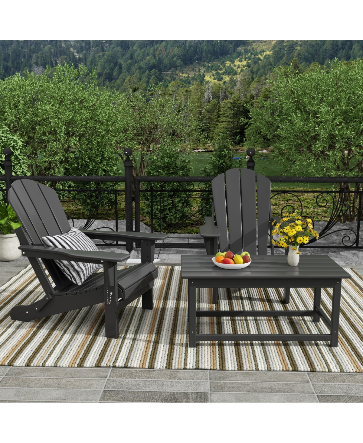 WestinTrends 3-Piece Outdoor Paio Adirondack Conversation Set