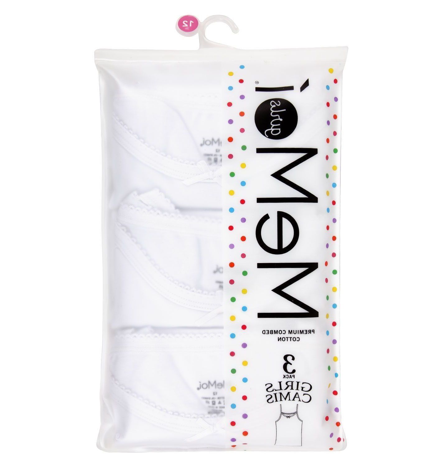 Топы MeMoi 3 Pack Cotton Blend Lightweight Camisoles Toddler Child для девочек, цвет: Белый — фото 2
