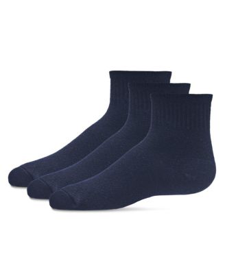 Girls 3 Pairs Unisex Mid Cut Cotton Blend Socks