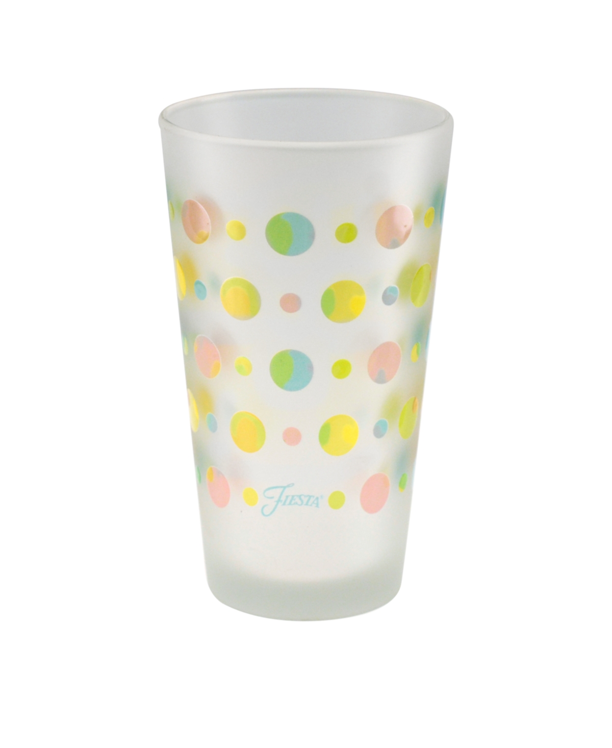 Fiesta Deco FashionDots Tapered Cooler 4 Piece Glass Set, - Peony, Lemongrass, Turquoise, Sunflower