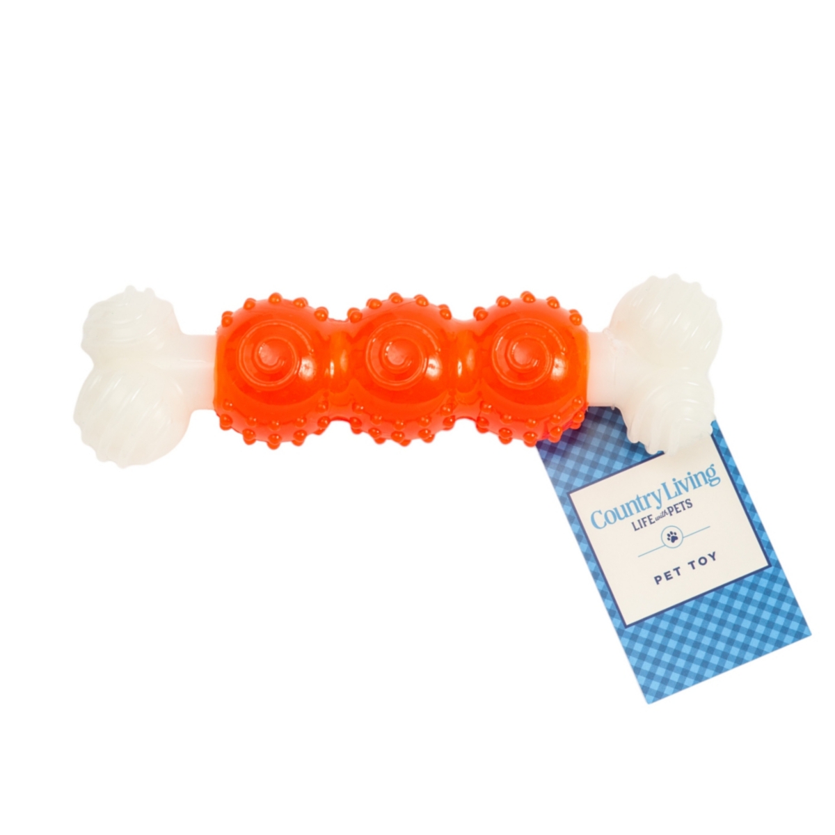 Country Living Durable Tpr Nylon Dog Bone Chew Toy, Orange - Ideal for Puppies and Adult Dogs - Orange