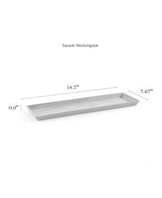 Modern Plastic Rectangular Planter Saucer, 17.7in