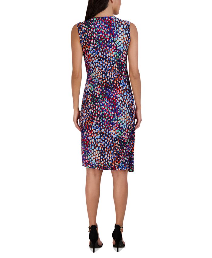 Donna Ricco Women's Twisted Asymmetrical-Hem Printed Dress - Macy's