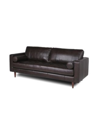 Maebelle Leather Sofa with Tufted Seat And Back