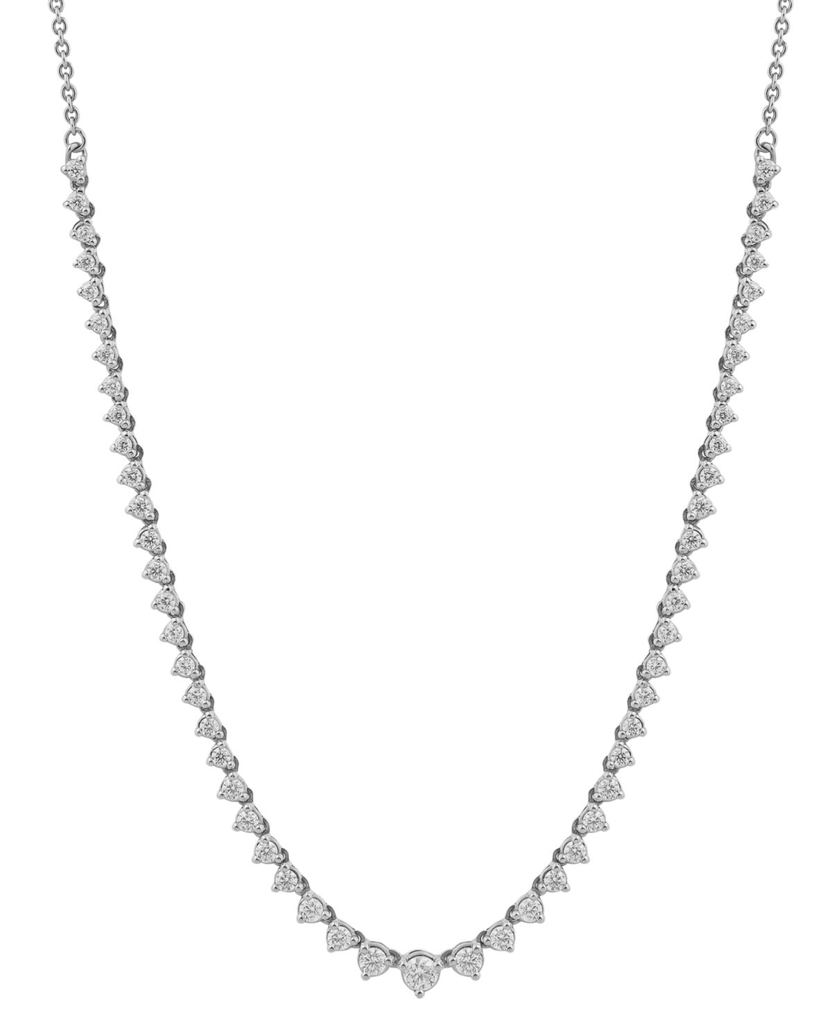 Macy's Diamond Link Collar Necklace (1 Ct. T.w.), 16" + 4" Extender In White Gold