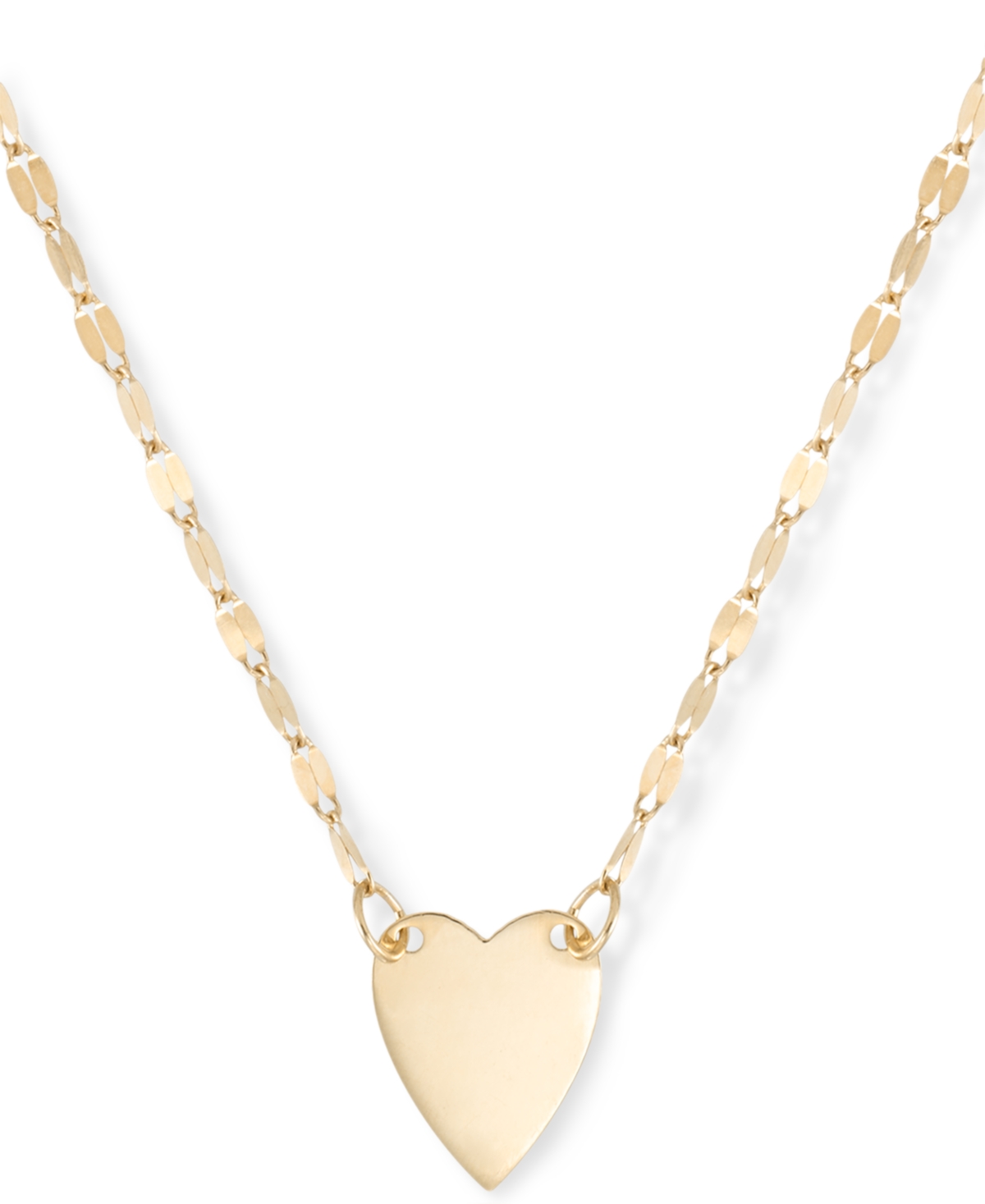 Macy's Polished Heart 18" Pendant Necklace In 10k Gold