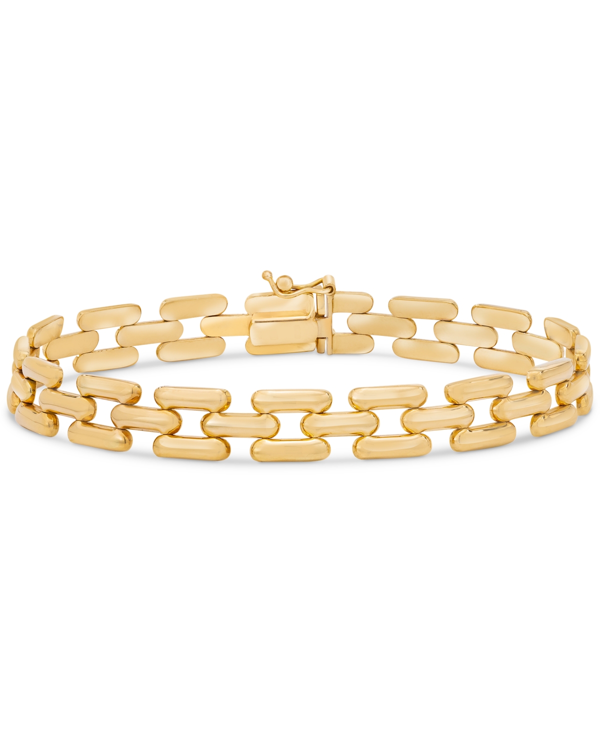Macy's Panther Link Chain Bracelet In 14k Gold