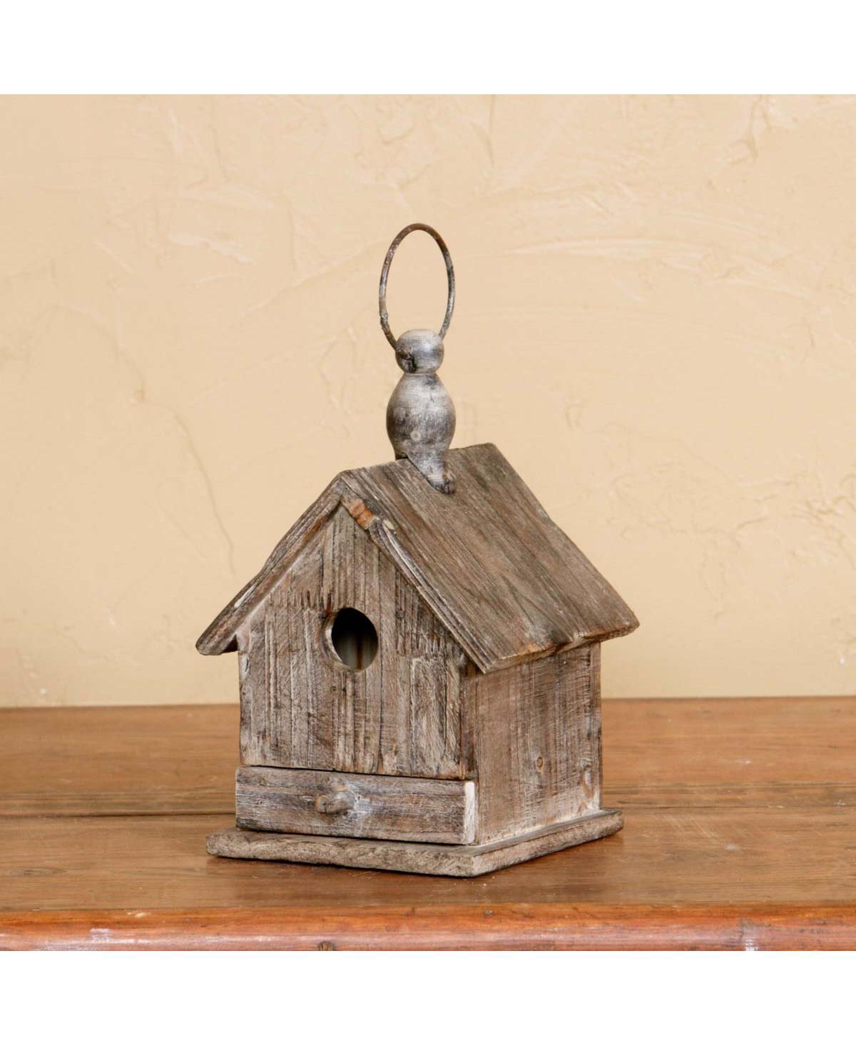 Park Hill Collection Rustic Birdhouse With Clean Out Drawer In Natural
