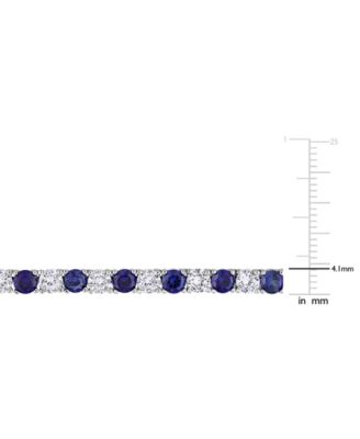 2-Pc. Set Lab-Grown Blue Sapphire (23-3/4 ct. t.w.) & Lab-Grown White Sapphire (23-3/8 ct. t.w.) Collar Necklace & Bracelet in Sterling Silver (Also in Lab-Grown Ruby)