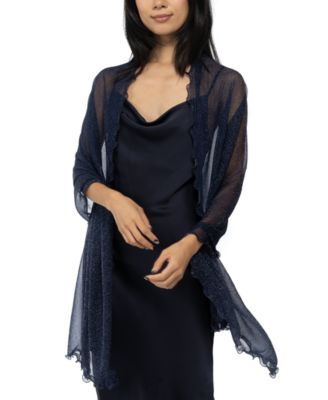 Ruffle-Edge Metallic Evening Wrap