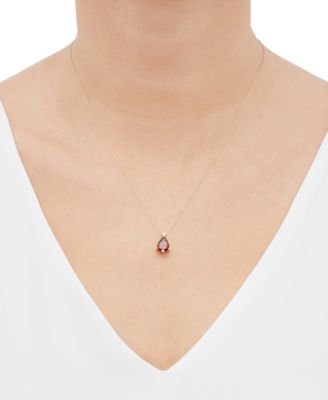 Garnet (1-3/4 ct. t.w.) & Diamond Accent 18" Pendant Necklace in 14k Gold
