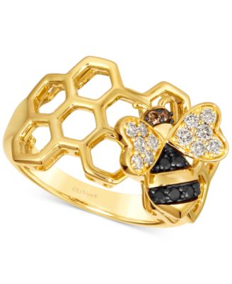 Le Vian - Multicolor Diamond Honeybee Honeycomb Ring (1/3 ct. t.w.) in 14k Gold