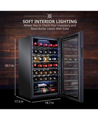 Freestanding Wine Refrigerator, 34 Bottle Wine Cooler
