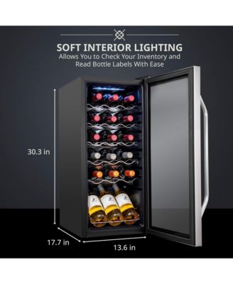 Freestanding Wine Refrigerator, 18 Bottle Wine Cooler