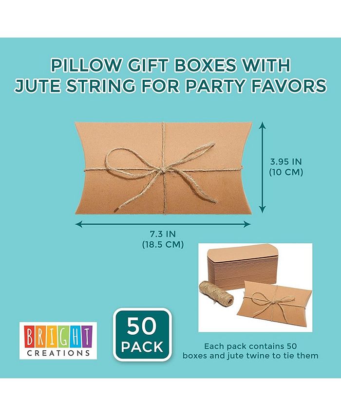 Bright Creations Kraft Paper Pillow Gift Box Set (50 Pack) Macy's