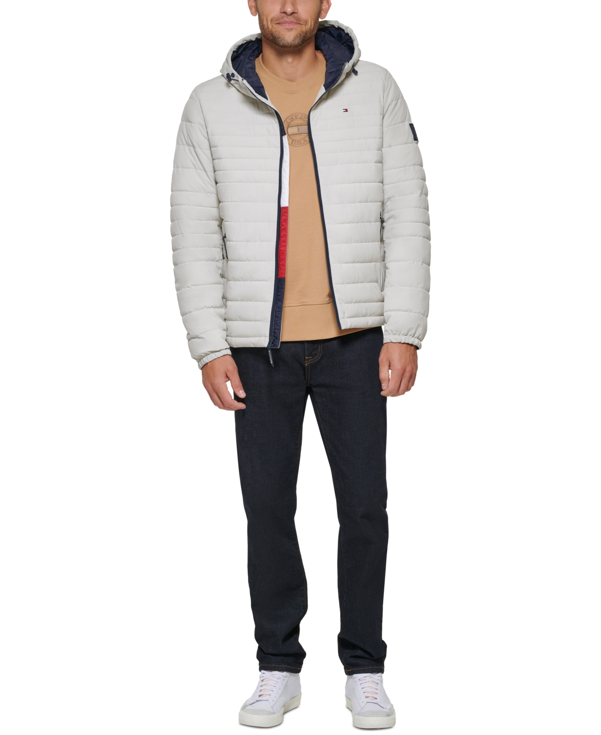 Tommy Hilfiger Men's Stretch Quilted Hooded Jacket
