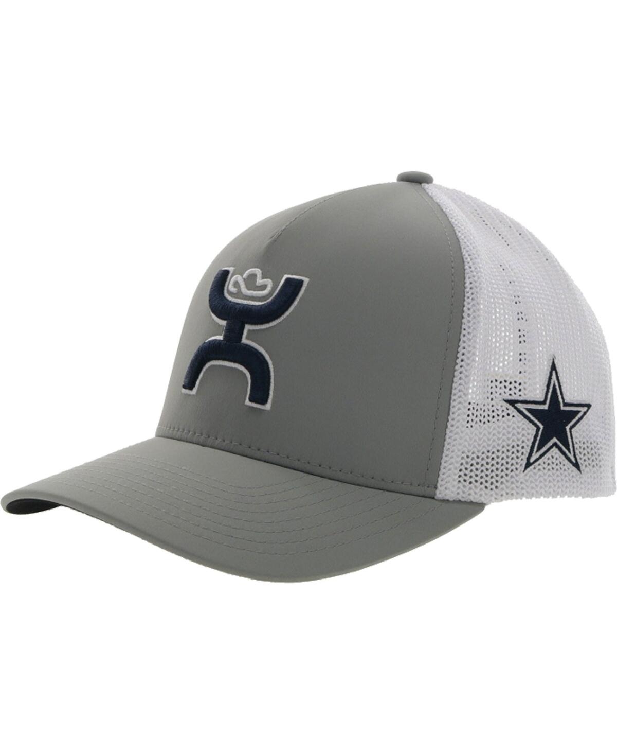 Men's Hooey Gray, White Dallas Cowboys Trucker Flex Hat - Gray, White