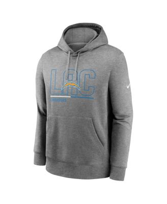 Men's Heathered Gray Los Angeles Chargers City Code Club Fleece Pullover Hoodie