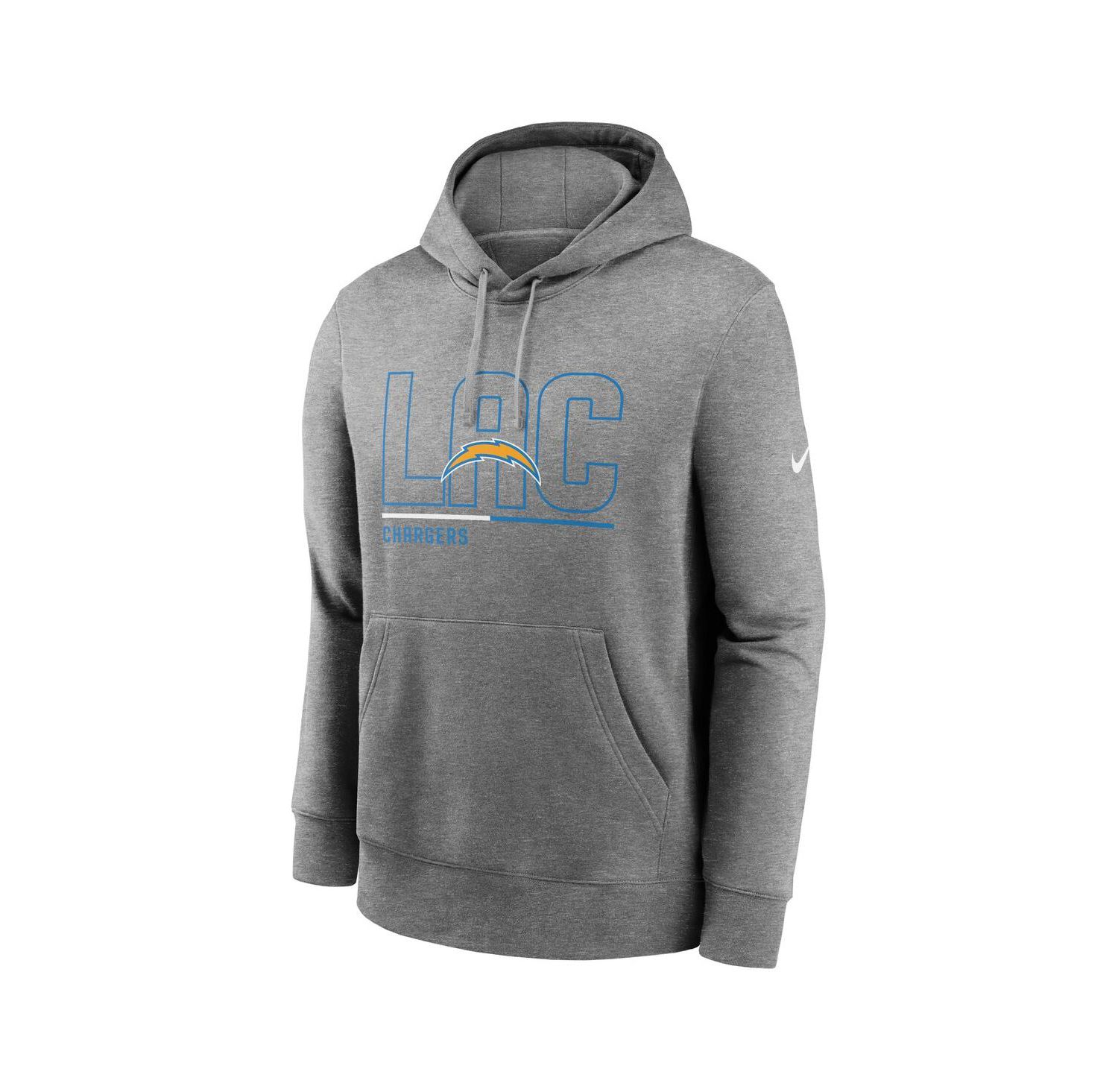 Men's Heathered Gray Los Angeles Chargers City Code Club Fleece Pullover Hoodie