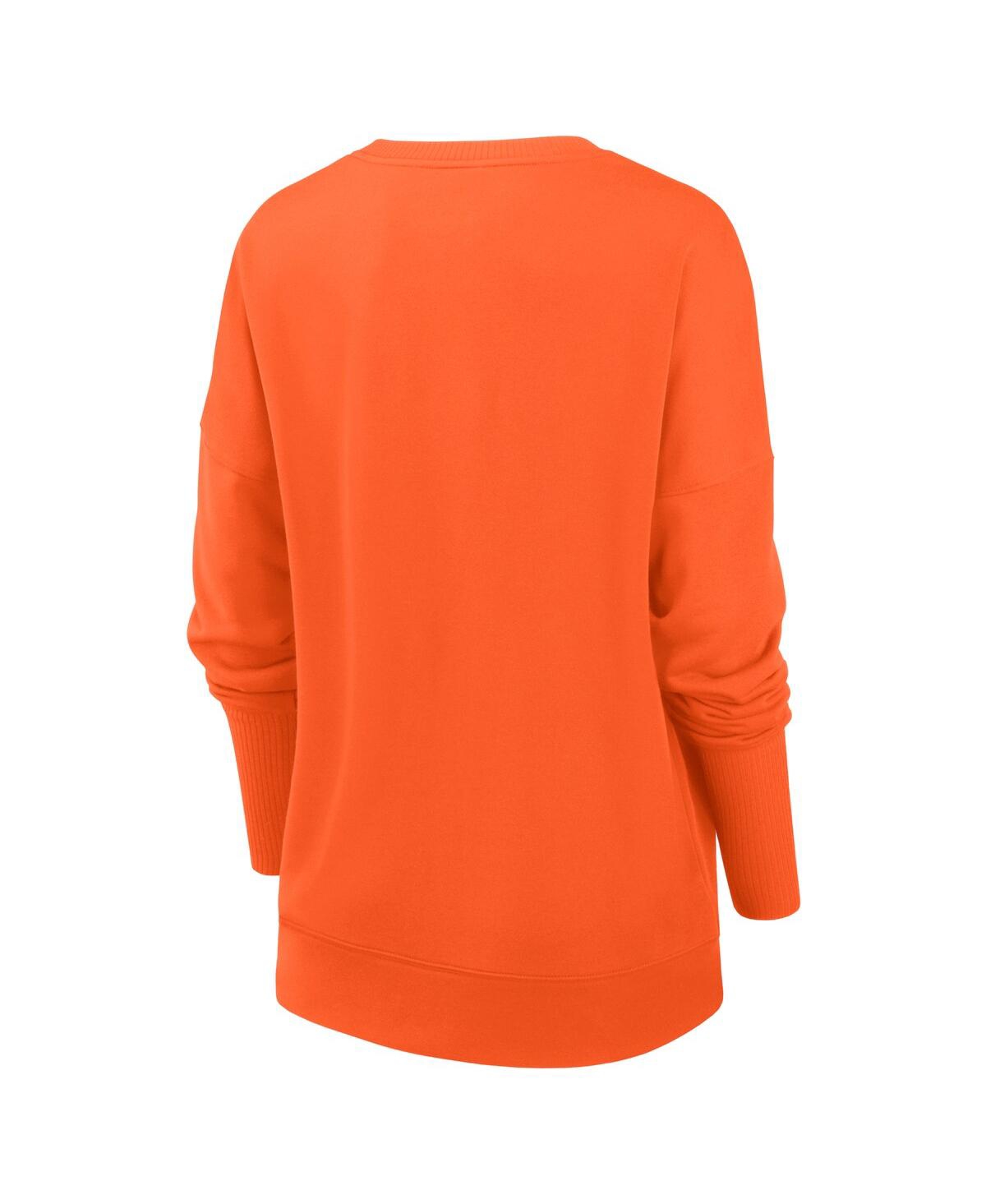 Shop Nike Women's  Orange Chicago Bears Rewind Playback Icon Performance Pullover Sweatshirt