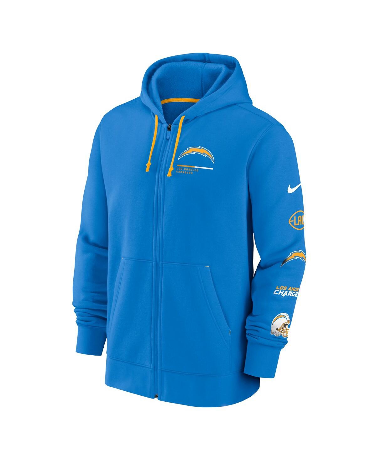 Men's NikeLos Angeles Chargers Surrey Full-Zip Hoodie - Powder Blue