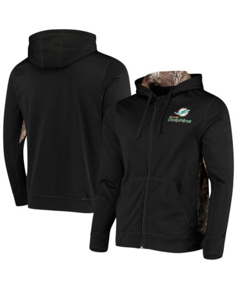 Мужское худи Dunbrooke Black, Realtree Camo Miami Dolphins Decoy Tech Fleece Full-Zip