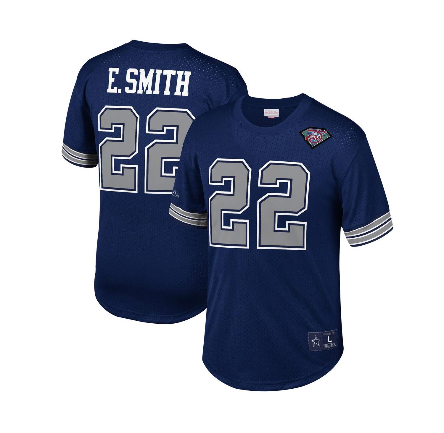 Men's Emmitt Smith Navy Dallas Cowboys Retired Player Name and Number Mesh Top