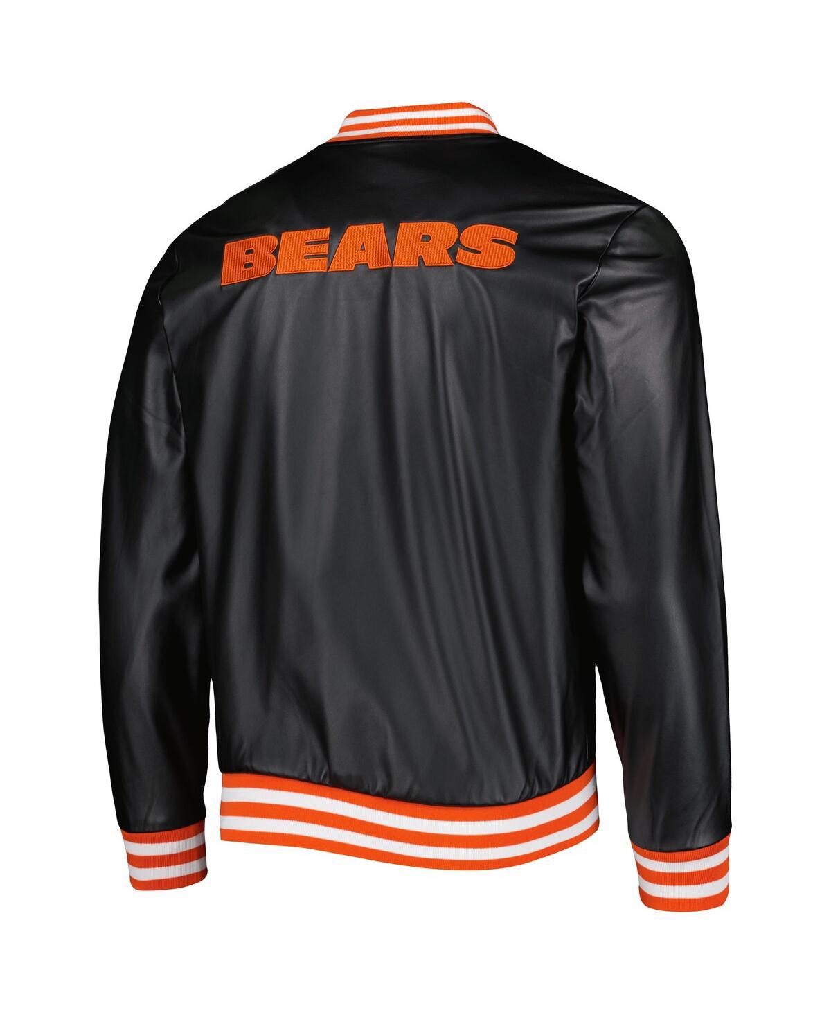 Shop The Wild Collective Men's  Black Chicago Bears Metallic Bomber Full-snap Jacket