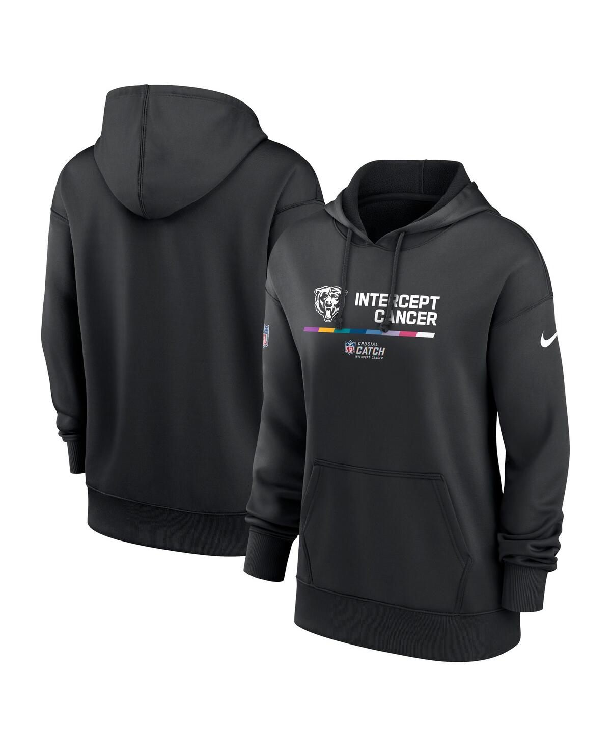 Nike Black Chicago Bears 2022 Nfl Crucial Catch Therma Performance Pullover Hoodie In Black