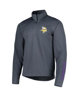Men's Charcoal Minnesota Vikings Quarter-Zip Sweatshirt