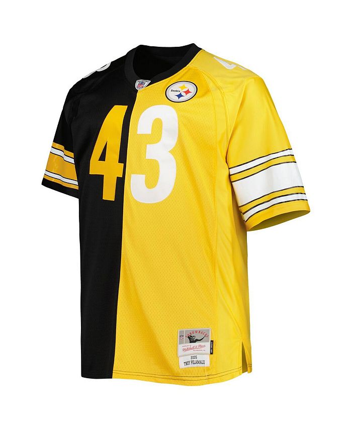 Mitchell & Ness Men's Troy Polamalu Black and Gold Pittsburgh Steelers