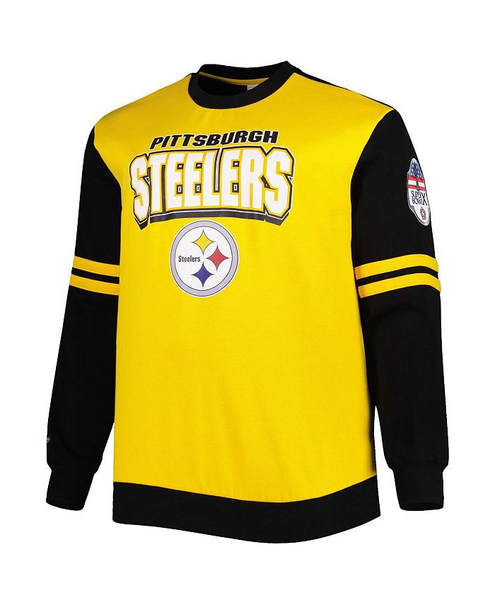 Mitchell & Ness Men's Black and Gold Pittsburgh Steelers Big and Tall