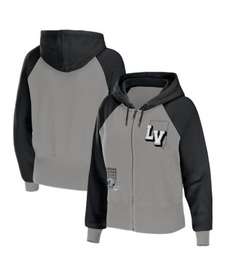 Women's Gray Las Vegas Raiders Colorblock Full-Zip Hoodie