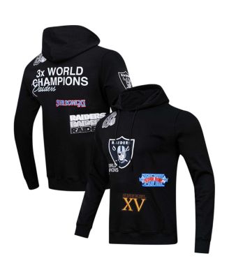 Men's Black Las Vegas Raiders 3x Super Bowl Champions Pullover Hoodie
