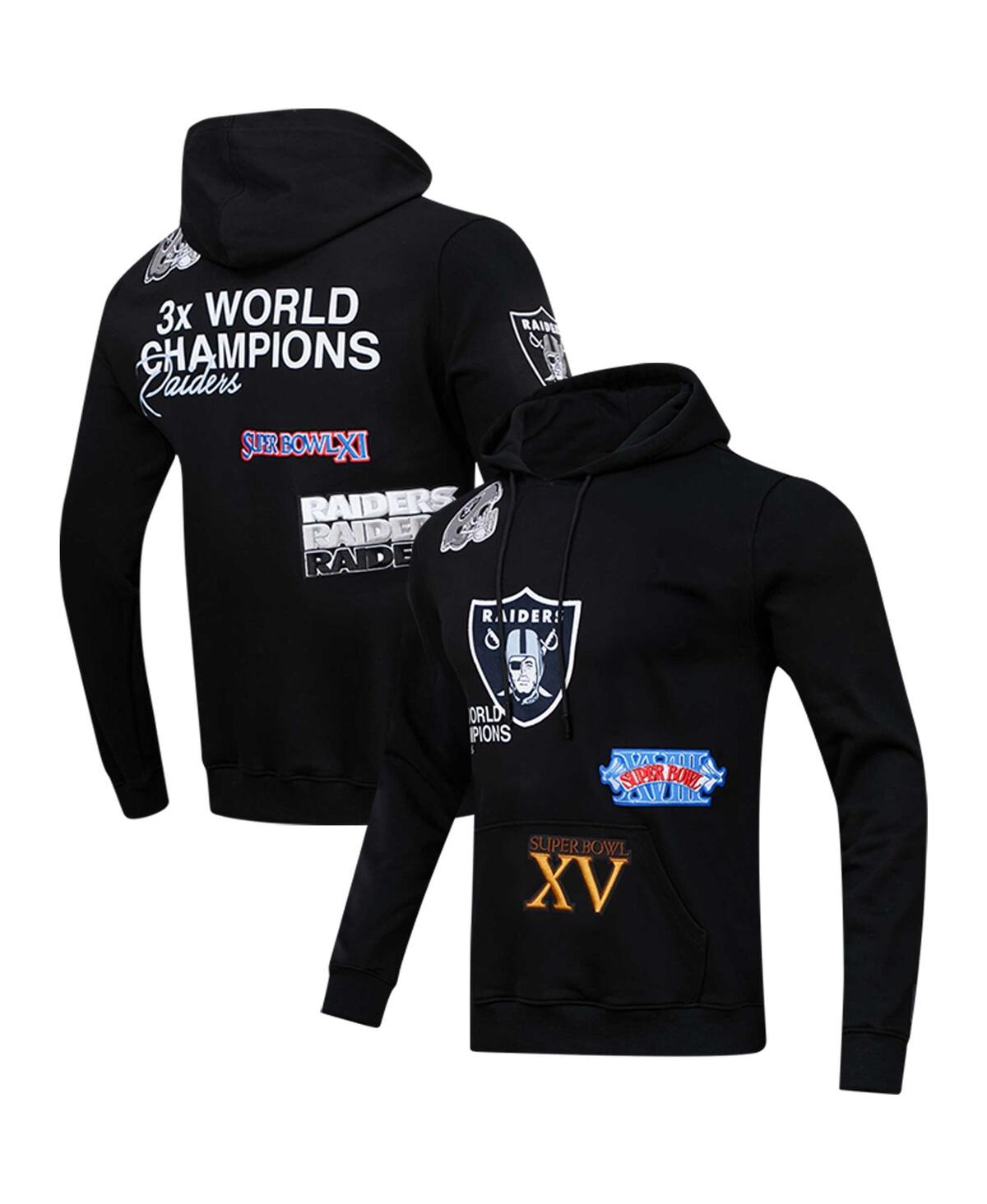 Pro Standard Black Las Vegas Raiders 3x Super Bowl Champions Pullover Hoodie In Black