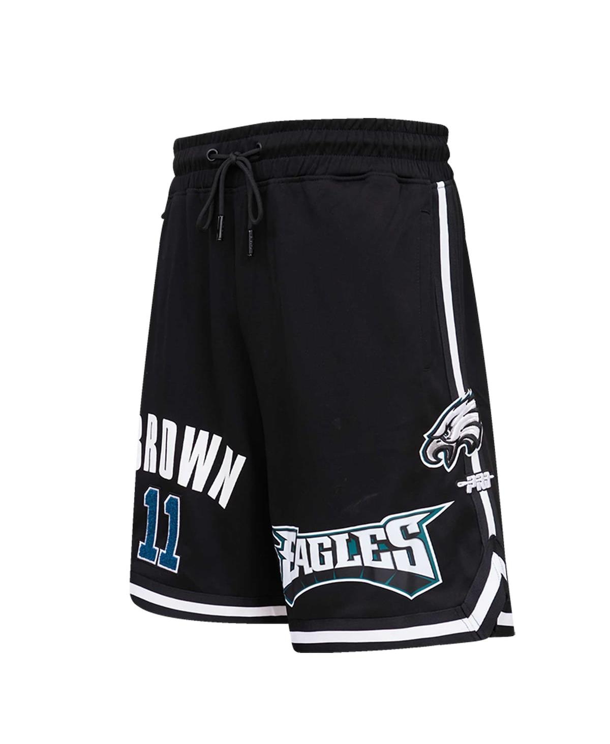 PRO STANDARD MEN'S PRO STANDARD A.J. BROWN BLACK PHILADELPHIA EAGLES PLAYER NAME AND NUMBER SHORTS 