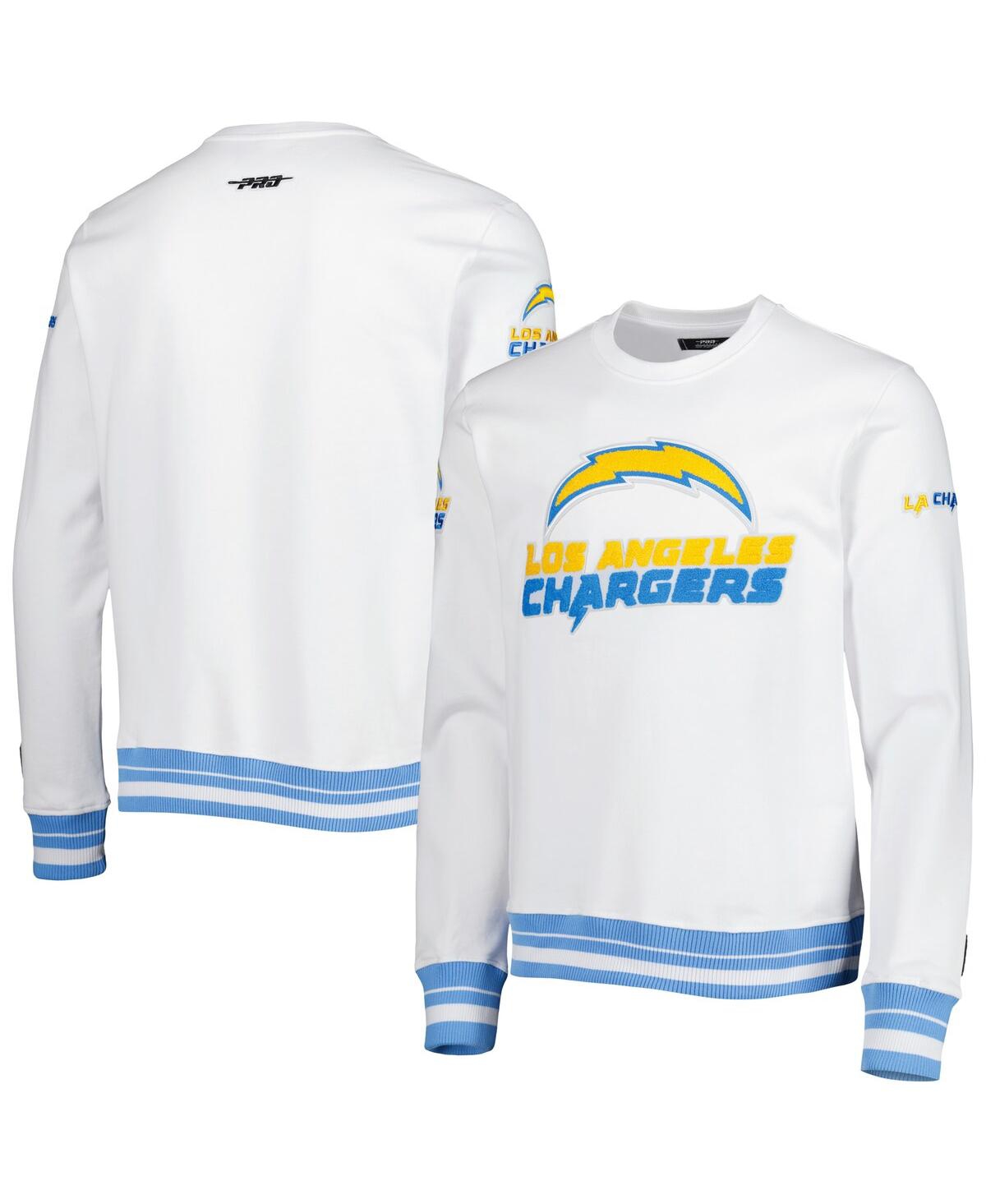 Shop Pro Standard Men's La Chargers  White Mash Up Pullover Sweatshirt