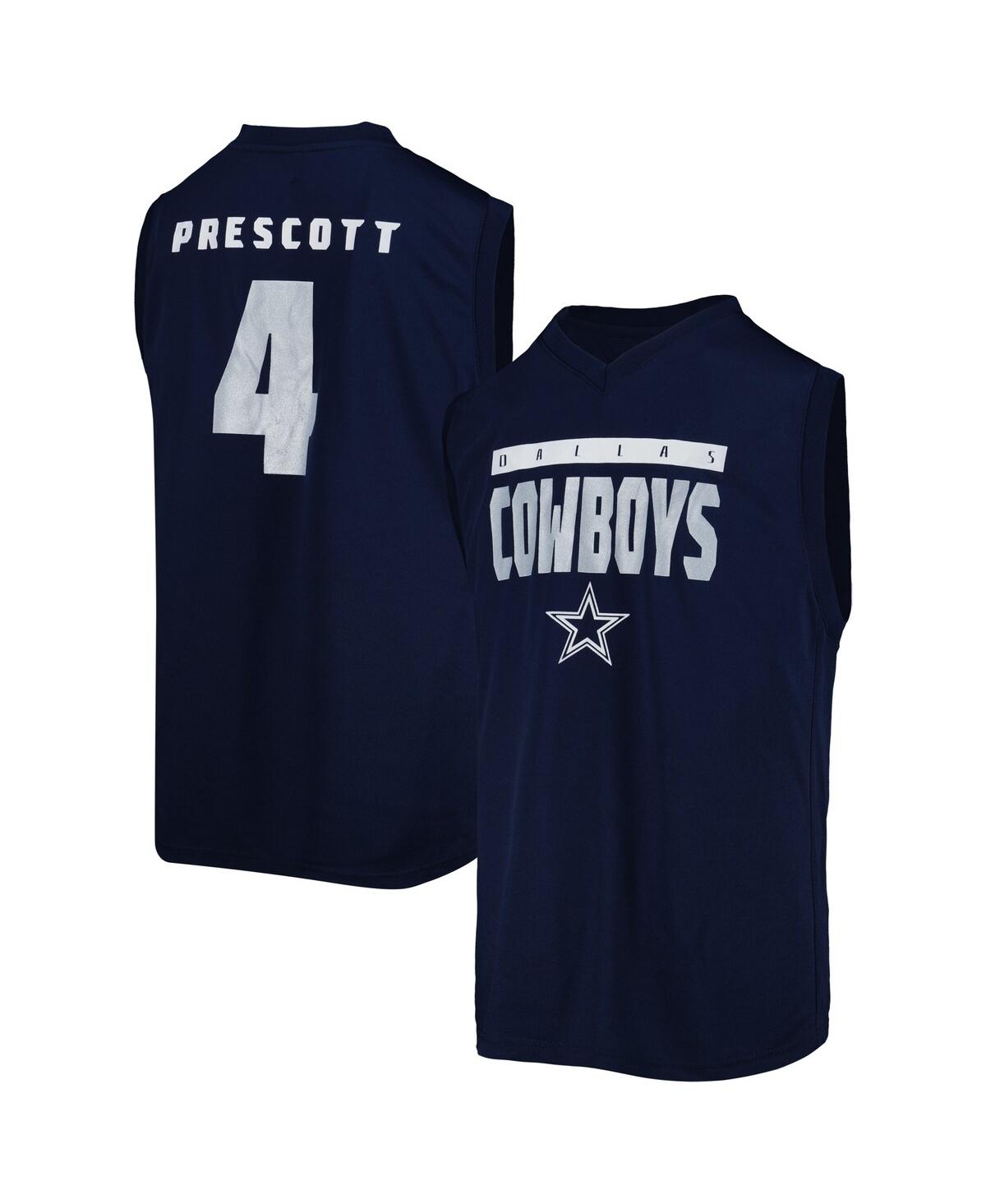 Big Boys Dak PrescottDallas Cowboys Fast Track V-Neck Tank Top - Navy