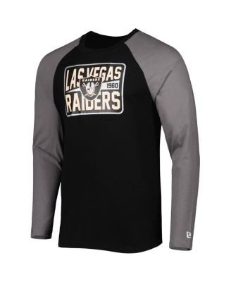 Men's Black Las Vegas Raiders Current Raglan Long Sleeve T-shirt