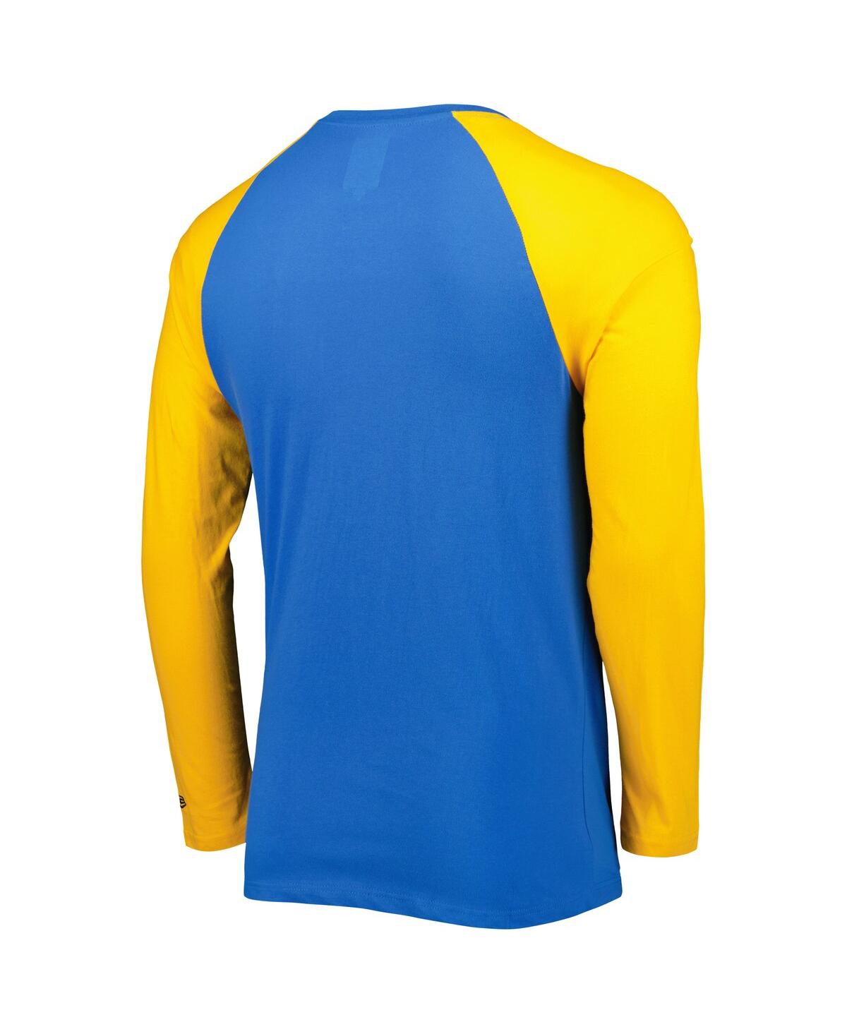 NEW ERA MEN'S NEW ERA POWDER BLUE LOS ANGELES CHARGERS CURRENT RAGLAN LONG SLEEVE T-SHIRT 
