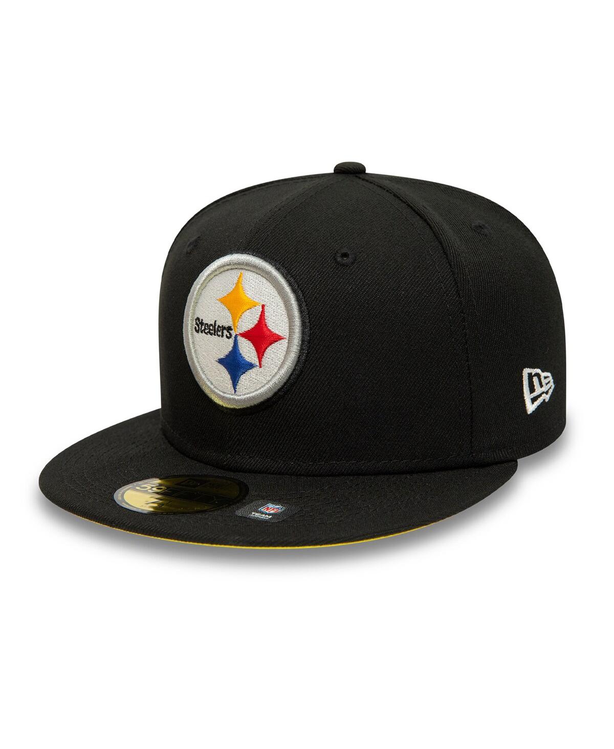 Shop New Era Men's  Black Pittsburgh Steelers Super Bowl Xl Citrus Pop 59fifty Fitted Hat