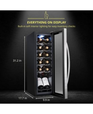 Freestanding Wine Refrigerator, 12 Bottle Wine Cooler