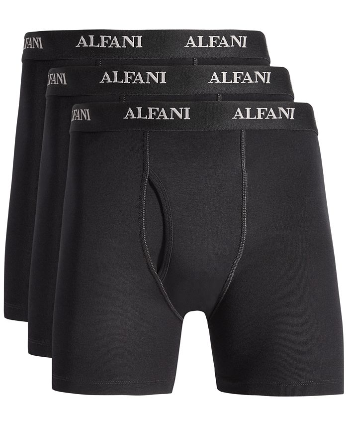 Alfani Men's RegularFit Solid Boxer Briefs, Pack of 4, Created for Macy's Macy's