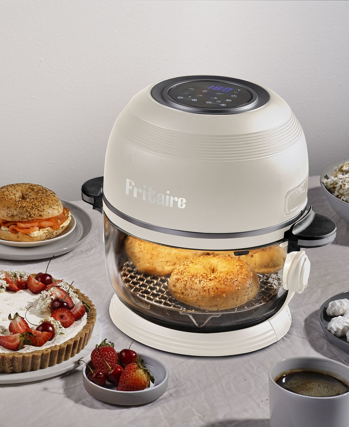 Fritaire Self Cleaning Glass Bowl Air Fryer Set, 4 Piece In Lily