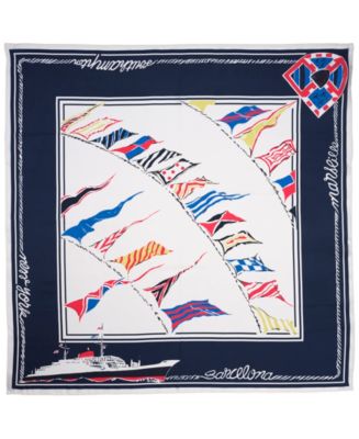 Foulard Carré Vintage Style Nautique - Rouge, Blanc, Bleu Marine - Occasion