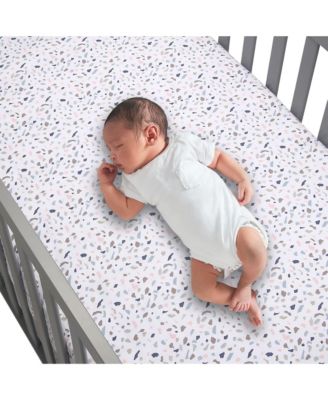 Baby Signature Terrazzo Abstract Organic Cotton Fitted Crib Sheet